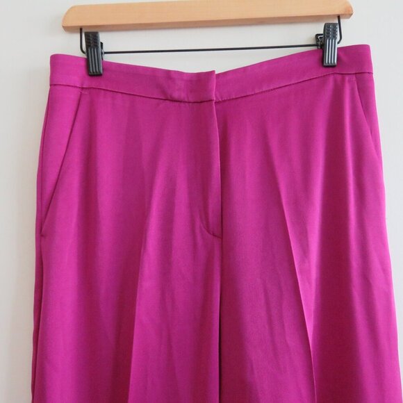 MARELLA Scorza High Rise Wide Leg Satin Pants in Purple Luxury - Size US 10 - Picture 4 of 11